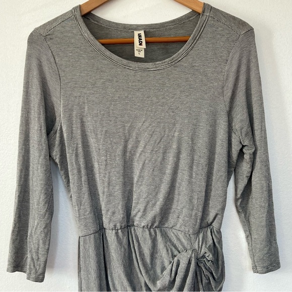 Anthropologie Amadi Soft Comfortable Rayon Jersey Knit Striped Dress Sz L - Picture 3 of 10